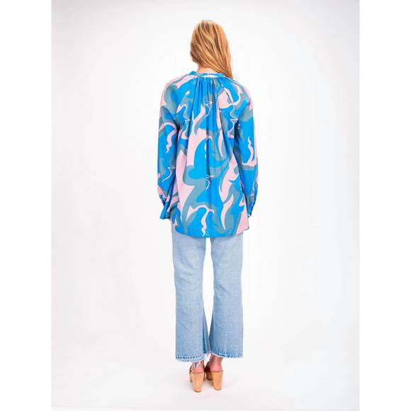 NEW V DE VINSTER sukka blouse in blue - Picture 3 of 5